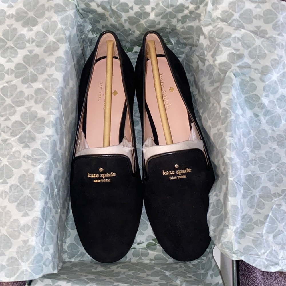 Black “Claudia” suede Kate Spade
